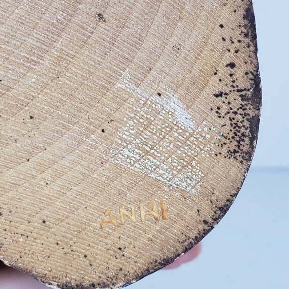 Anri Ferrandiz Wood Carved Boy Holding Rose Figurine Vintage - Picture 7 of 8